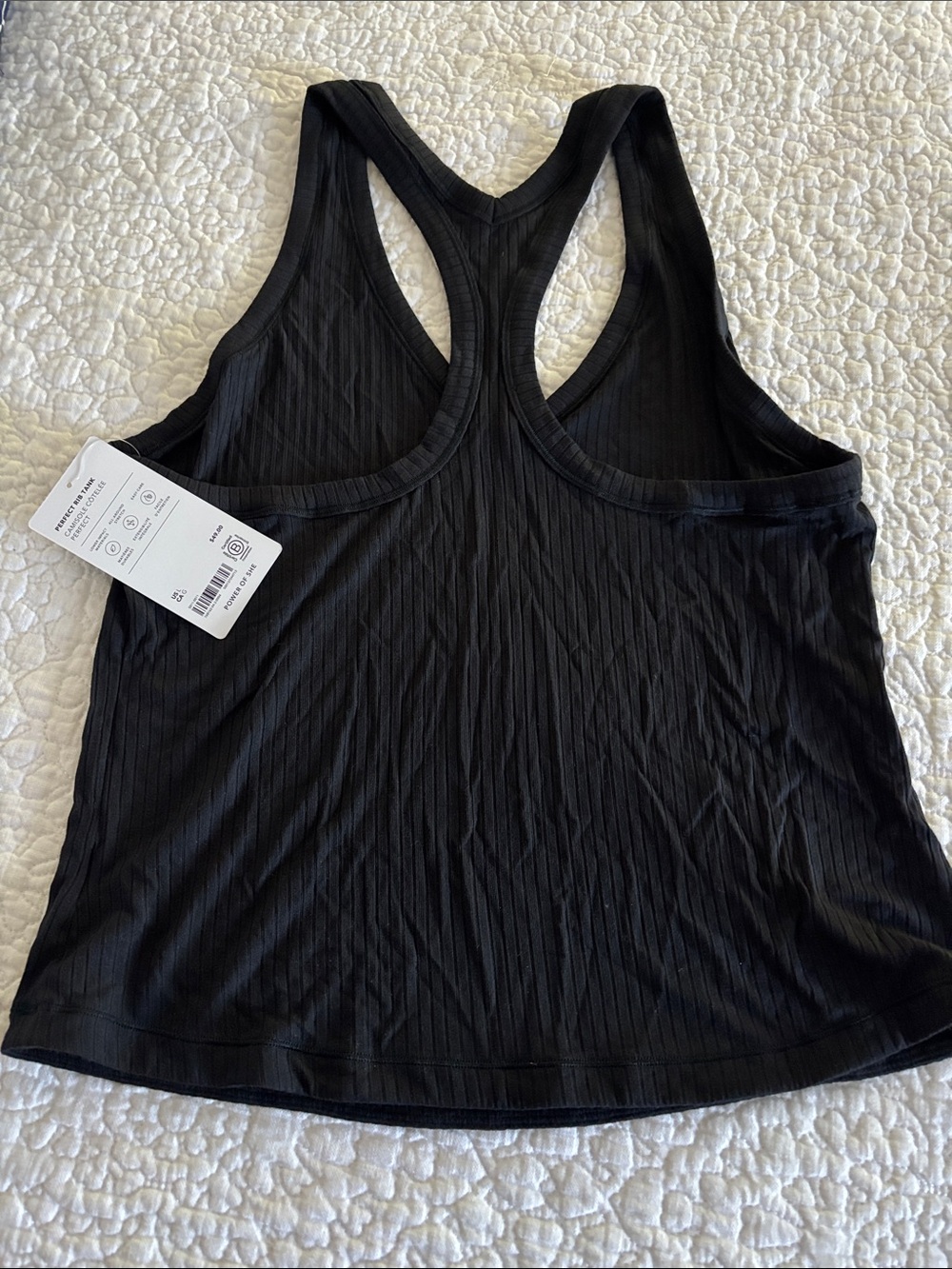 Athleta Black Ribbed V-Neck Tank with Racerback - Picture 4 of 4